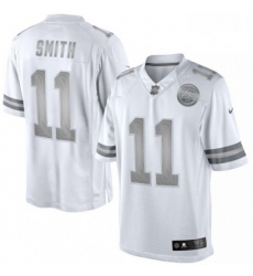 Men Nike Kansas City Chiefs 11 Alex Smith Limited White Platinum NFL Jersey