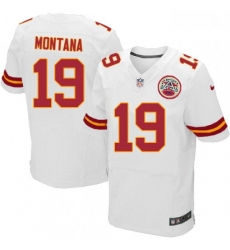 Men Nike Kansas City Chiefs 19 Joe Montana White Vapor Untouchable Elite Player NFL Jersey
