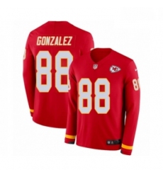 Men Nike Kansas City Chiefs 88 Tony Gonzalez Limited Red Therma Long Sleeve NFL Jersey