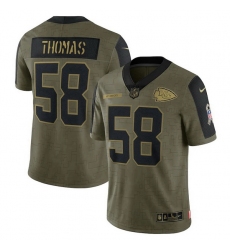 Men's Kansas City Chiefs Derrick Thomas Nike Olive 2021 Salute To Service Retired Player Limited Jersey