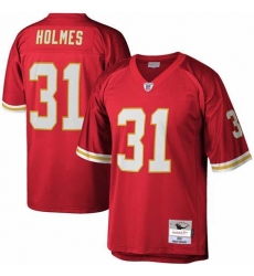 Men's Kansas City Chiefs Mitchell & Ness Priest Holmes #31 Red Throwback Stitched NFL jersey