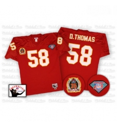 Mitchell And Ness Kansas City Chiefs 58 Derrick Thomas Red Authentic Throwback NFL Jersey