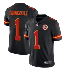 Nike Chiefs #1 Leon Sandcastle Black Mens Stitched NFL Limited Rush Jersey