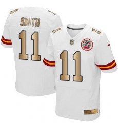 Nike Chiefs #11 Alex Smith White Mens Stitched NFL Elite Gold Jersey