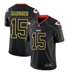 Nike Chiefs #15 Patrick Mahomes Lights Out Black Men Stitched NFL Limited Rush Jersey