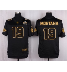 Nike Chiefs #19 Joe Montana Black Mens Stitched NFL Elite Pro Line Gold Collection Jersey