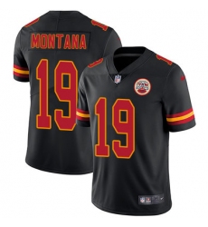 Nike Chiefs #19 Joe Montana Black Mens Stitched NFL Limited Rush Jersey