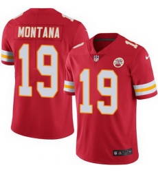 Nike Chiefs #19 Joe Montana Red Mens Stitched NFL Limited Rush Jersey