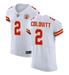 Nike Chiefs #2 Dustin Colquitt White Mens Stitched NFL Vapor Untouchable Elite Jersey