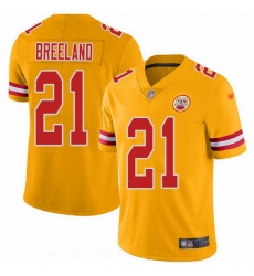 Nike Chiefs 21 Bashaud Breeland Gold Men Stitched NFL Limited Inverted Legend Jersey