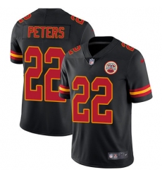 Nike Chiefs #22 Marcus Peters Black Mens Stitched NFL Limited Rush Jersey