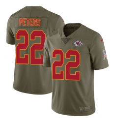 Nike Chiefs #22 Marcus Peters Olive Mens Stitched NFL Limited 2017 Salute to Service Jersey