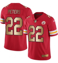 Nike Chiefs #22 Marcus Peters Red Mens Stitched NFL Limited Gold Rush Jersey