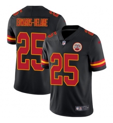 Nike Chiefs 25 Clyde Edwards Helaire Black Men Stitched NFL Limited Rush Jersey