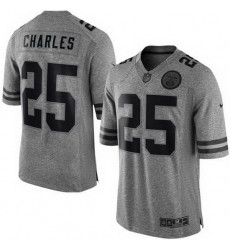 Nike Chiefs #25 Jamaal Charles Gray Mens Stitched NFL Limited Gridiron Gray Jersey