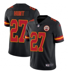 Nike Chiefs #27 Kareem Hunt Black Mens Stitched NFL Limited Rush Jersey