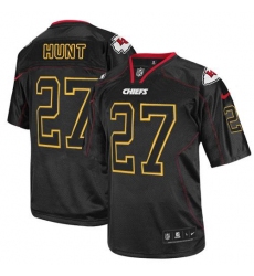 Nike Chiefs #27 Kareem Hunt Lights Out Black Mens Stitched NFL Elite Jersey