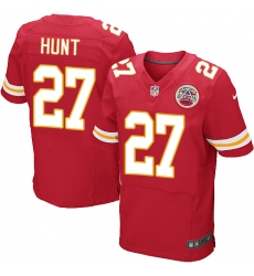 Nike Chiefs #27 Kareem Hunt Red Team Color Mens Stitched NFL Elite Jersey