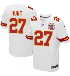 Nike Chiefs #27 Kareem Hunt White Mens Stitched NFL Elite Jersey