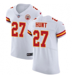 Nike Chiefs #27 Kareem Hunt White Mens Stitched NFL Vapor Untouchable Elite Jersey