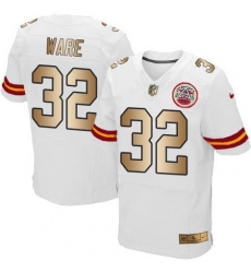Nike Chiefs #32 Spencer Ware White Mens Stitched NFL Elite Gold Jersey