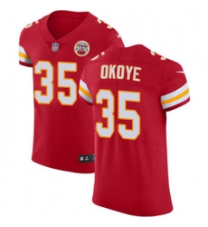 Nike Chiefs #35 Christian Okoye Red Team Color Mens Stitched NFL Vapor Untouchable Elite Jersey