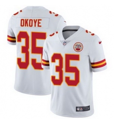 Nike Chiefs #35 Christian Okoye White Mens Stitched NFL Vapor Untouchable Limited Jersey