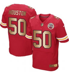 Nike Chiefs #50 Justin Houston Red Team Color Mens Stitched NFL Elite Gold Jersey