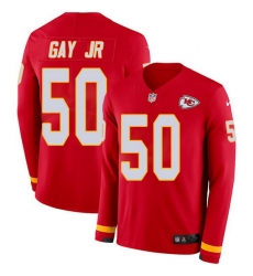 Nike Chiefs 50 Willie Gay Jr  Red Team Color Men Stitched NFL Limited Therma Long Sleeve Jersey