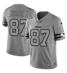 Nike Chiefs 87 Travis Kelce 2019 Gray Gridiron Gray Vapor Untouchable Limited Jersey