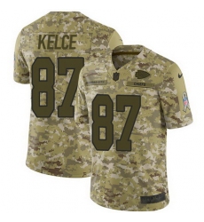 Nike Chiefs #87 Travis Kelce Camo Mens Stitched NFL Limited 2018 Salute To Service Jersey