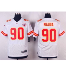 Nike Chiefs #90 Josh Mauga White Mens Stitched NFL Elite Jersey