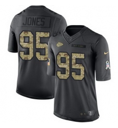 Nike Chiefs #95 Chris Jones Black Mens Stitched NFL Limited 2016 Salute to Service Jersey