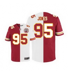 Nike Chiefs #95 Chris Jones Red White Mens Stitched NFL Elite Split Jersey