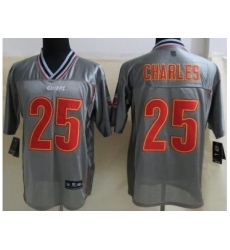Nike Kansas City Chiefs 25 Jamaal Charles Grey Elite Vapor NFL Jersey