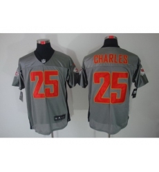 Nike Kansas City Chiefs 25 Jamaal Charles Grey Shadow Elite NFL Jersey