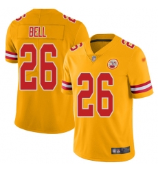 Nike Kansas City Chiefs 26 Le 27Veon Bell Gold Men Stitched NFL Limited Inverted Legend Jersey