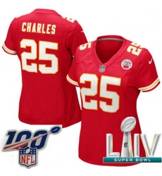 2020 Super Bowl LIV Women Kansas City Chiefs #25 Jamaal Charles Red Team Color Vapor Untouchable Limited Player Football Jersey