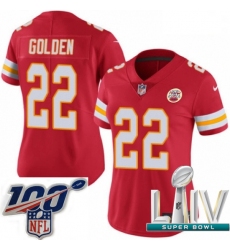 2020 Super Bowl LIV Women Nike Kansas City Chiefs #22 Robert Golden Red Team Color Vapor Untouchable Limited Player NFL Jersey