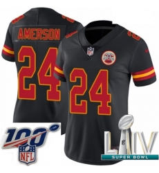 2020 Super Bowl LIV Women Nike Kansas City Chiefs #24 David Amerson Limited Black Rush Vapor Untouchable NFL Jersey