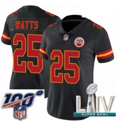 2020 Super Bowl LIV Women Nike Kansas City Chiefs #25 Armani Watts Limited Black Rush Vapor Untouchable NFL Jersey