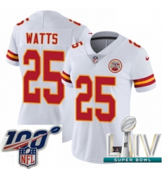 2020 Super Bowl LIV Women Nike Kansas City Chiefs #25 Armani Watts White Vapor Untouchable Limited Player NFL Jersey