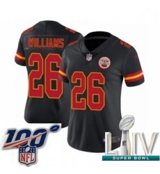 2020 Super Bowl LIV Women Nike Kansas City Chiefs #26 Damien Williams Limited Black Rush Vapor Untouchable NFL Jersey