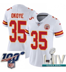 2020 Super Bowl LIV Women Nike Kansas City Chiefs #35 Christian Okoye White Vapor Untouchable Limited Player NFL Jersey