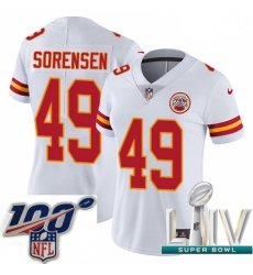 2020 Super Bowl LIV Women Nike Kansas City Chiefs #49 Daniel Sorensen White Vapor Untouchable Limited Player NFL Jersey