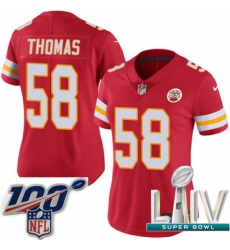 2020 Super Bowl LIV Women Nike Kansas City Chiefs #58 Derrick Thomas Red Team Color Vapor Untouchable Limited Player NFL Jersey