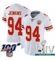 2020 Super Bowl LIV Women Nike Kansas City Chiefs #94 Jarvis Jenkins White Vapor Untouchable Limited Player NFL Jersey