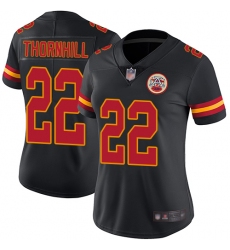 Chiefs 22 Juan Thornhill Black Women Stitched Football Limited Rush Jersey