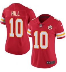 Nike Chiefs #10 Tyreek Hill Red Team Color Womens Stitched NFL Vapor Untouchable Limited Jersey