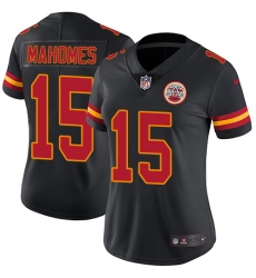 Nike Chiefs #15 Patrick Mahomes Black Womens Stitched NFL Limited Rush Jersey